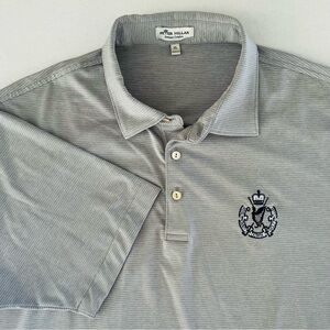Peter Millar Summer Comfort ROYAL DOWN GOLF CLUB Grey Pinstripes Shirt Size XL